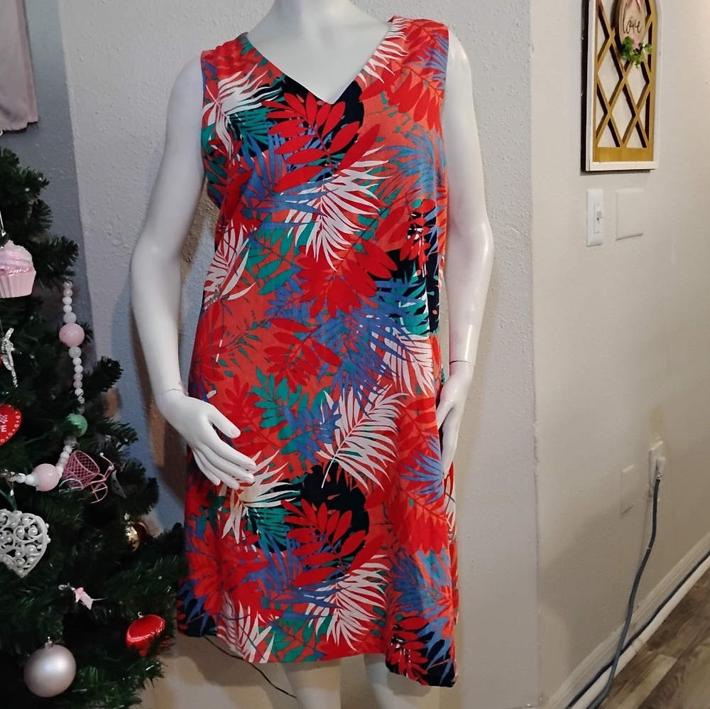 New, Plus Size, Jones New York Linen Blend Sleeveless Dress